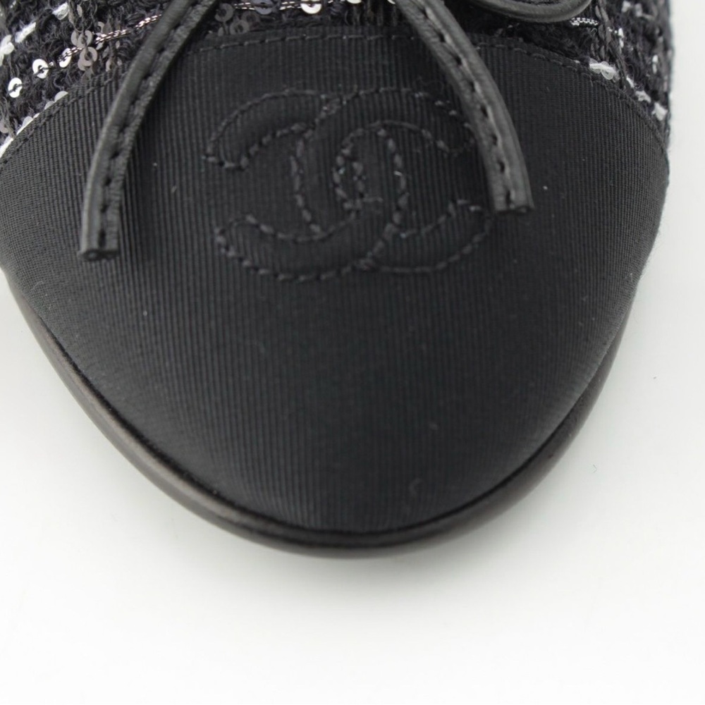 CHANEL New 2025 Interlocking CC Logo Ballet Flats / Size EU 38 / Tweed - Picture 9 of 15